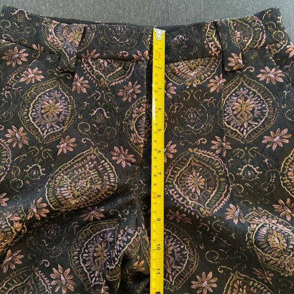 A.L.C. Brocade Flared Pants Trousers Women's Black/Brown/Pink Pattern, Size 2 - Picture 11 of 11